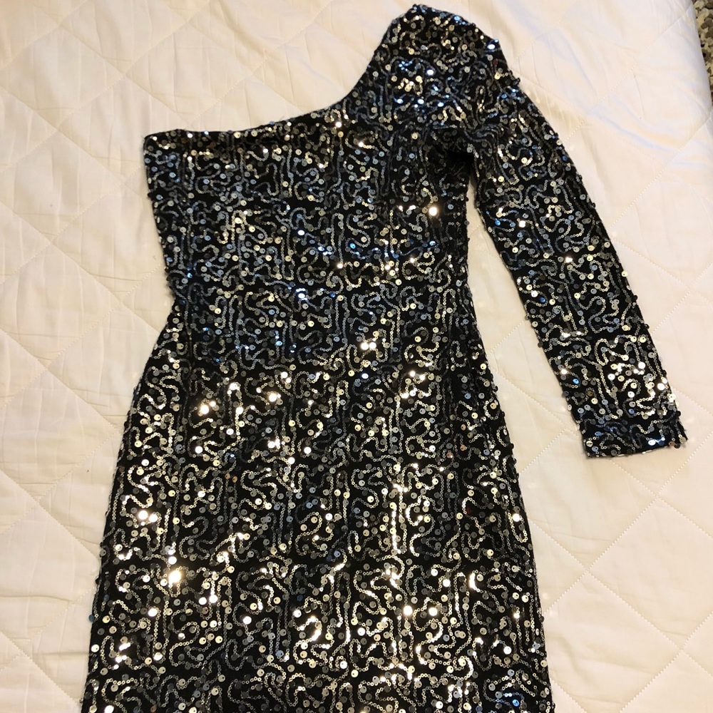 Sequin one shoulder dress